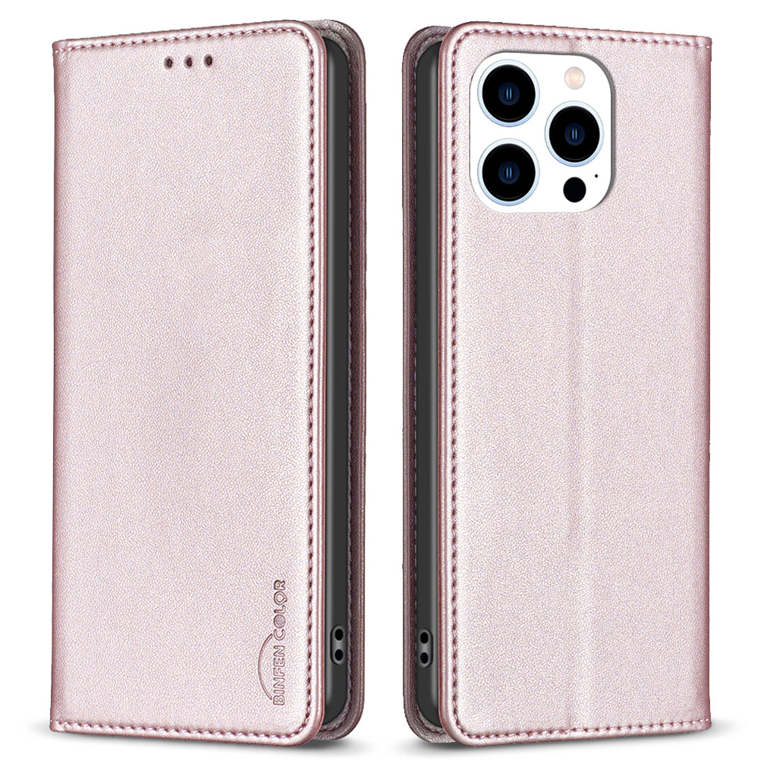 BINFEN COLOR BF18 til iPhone 15 Pro Max PU-læder stødsikkert cover Kortholder Stand Telefoncover BINFEN COLOR BF18 til iPhone 15 Pro Max PU-læder stødsikkert cover Kortholder Stand Telefoncover